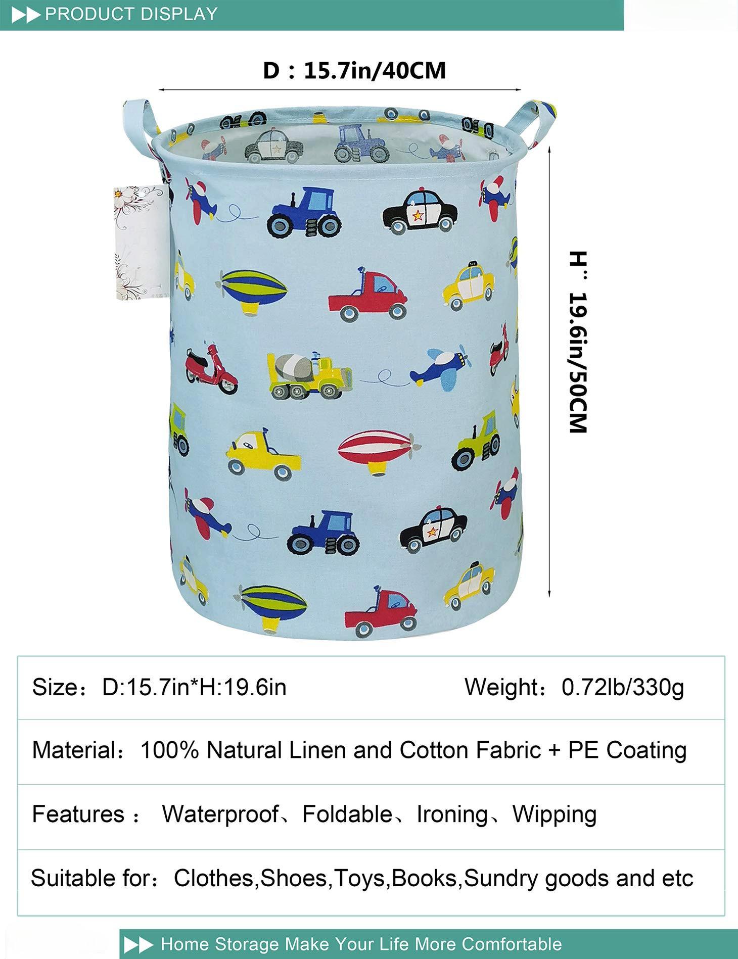 Alopini Wäschekorb Kinderzimmer Korb Leinwand faltbar mit wasserdichter Beschichtung große Aufbewahrungskörbe für Kinder  