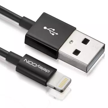 deleyCON USB - Lightning 2 m Schwarz