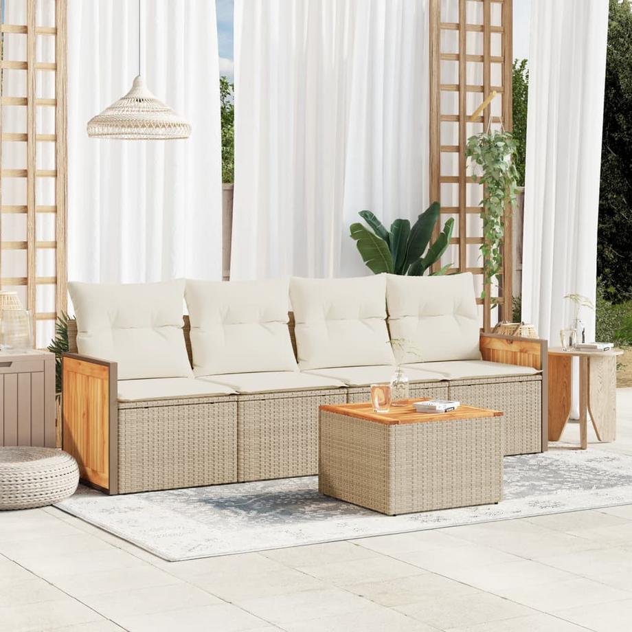VidaXL set divano da giardino Polirattan  