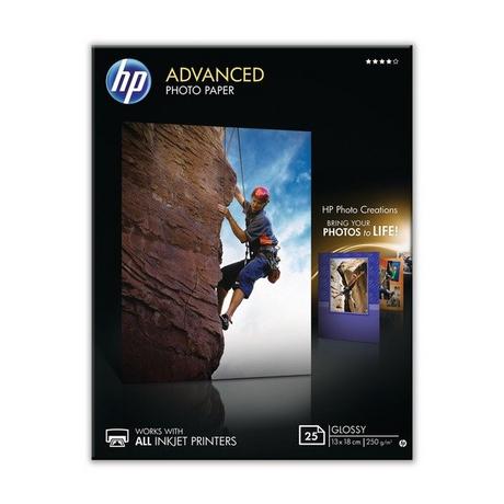 Hewlett-Packard  HP Advanced Glossy Photo 13x18cm Q8696A InkJet 250g, randlos 25 Blatt 