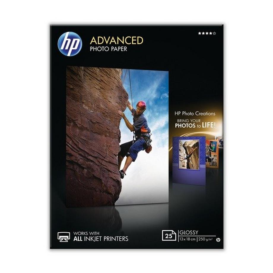 Hewlett-Packard HP Advanced Glossy Photo 13x18cm Q8696A InkJet 250g, randlos 25 Blatt  