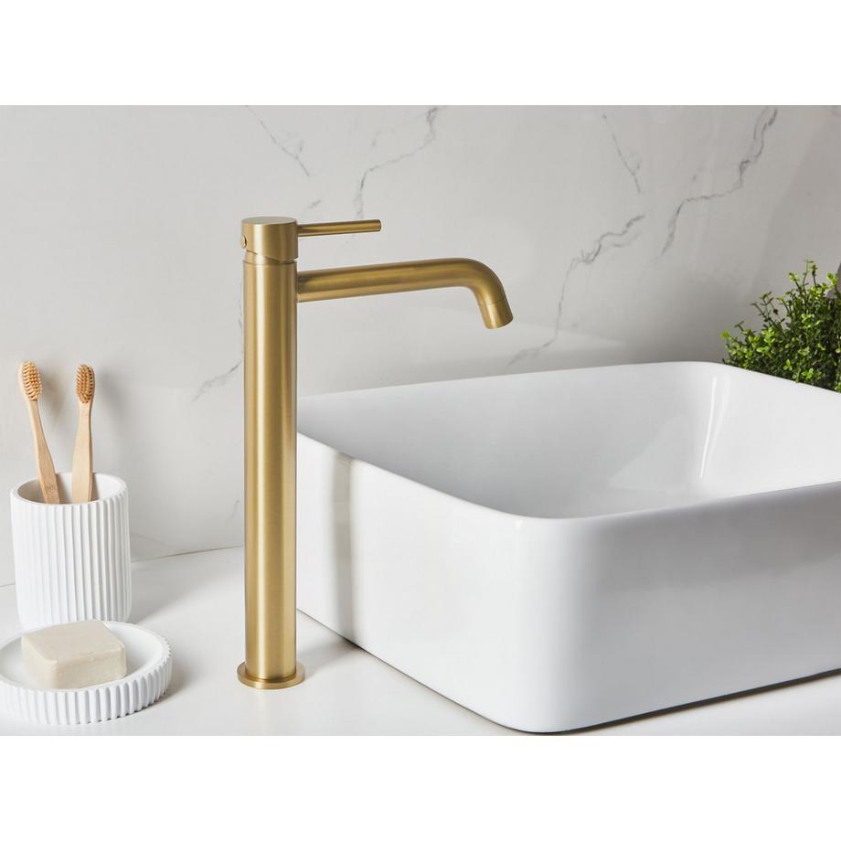 Beliani Miscelatore per lavabo alto en Ottone  SALINAS  