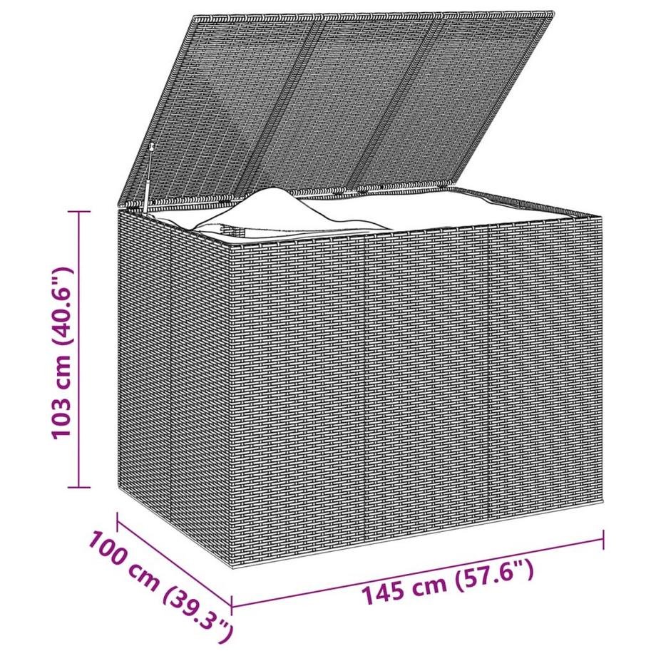 VidaXL Boîte à coussins rotin synthétique  