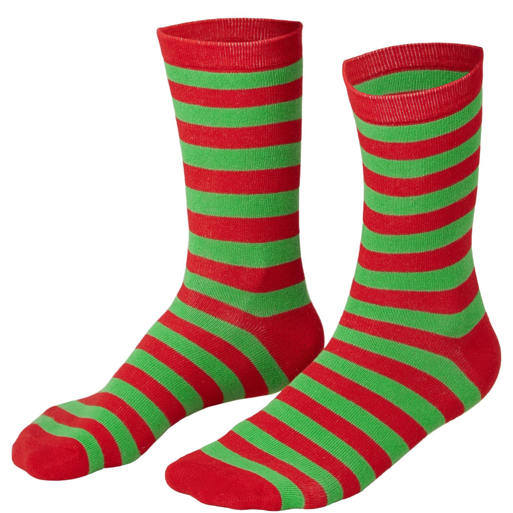 Tectake  Chaussettes de Noël rayées vert-rouge 