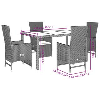 VidaXL set da pranzo da giardino Polirattan  