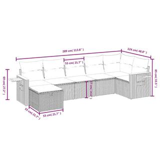 VidaXL Ensemble de canapés de jardin rotin synthétique  