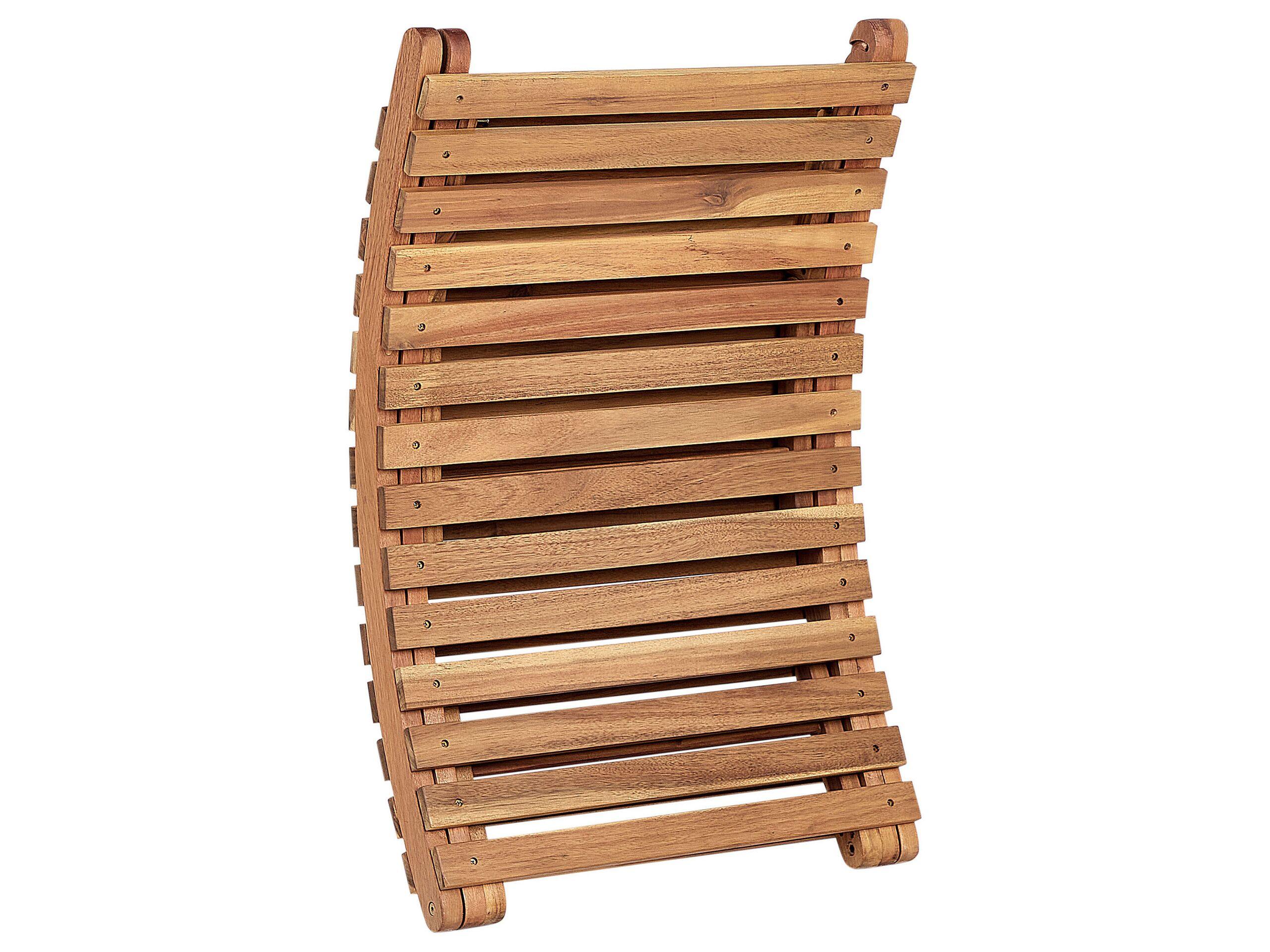 Beliani Sonnenliege mit Kissen aus Akazienholz Modern LUINO  