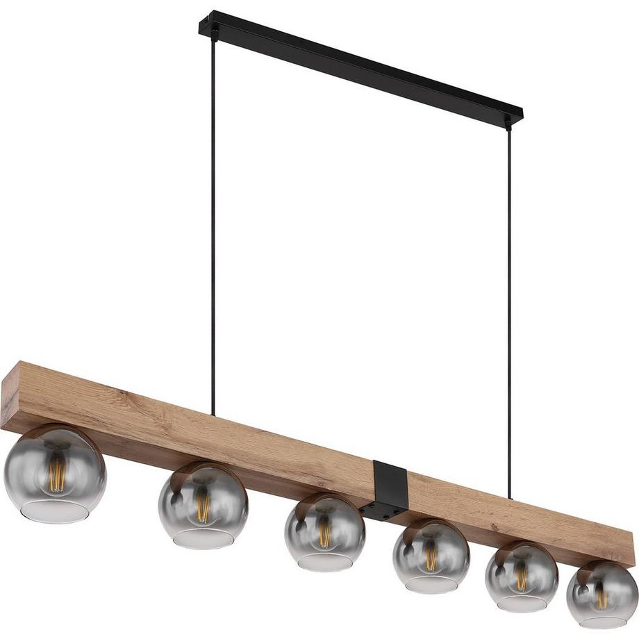 mutoni Lampe à suspension Moitas métal noir mat 6xE27  