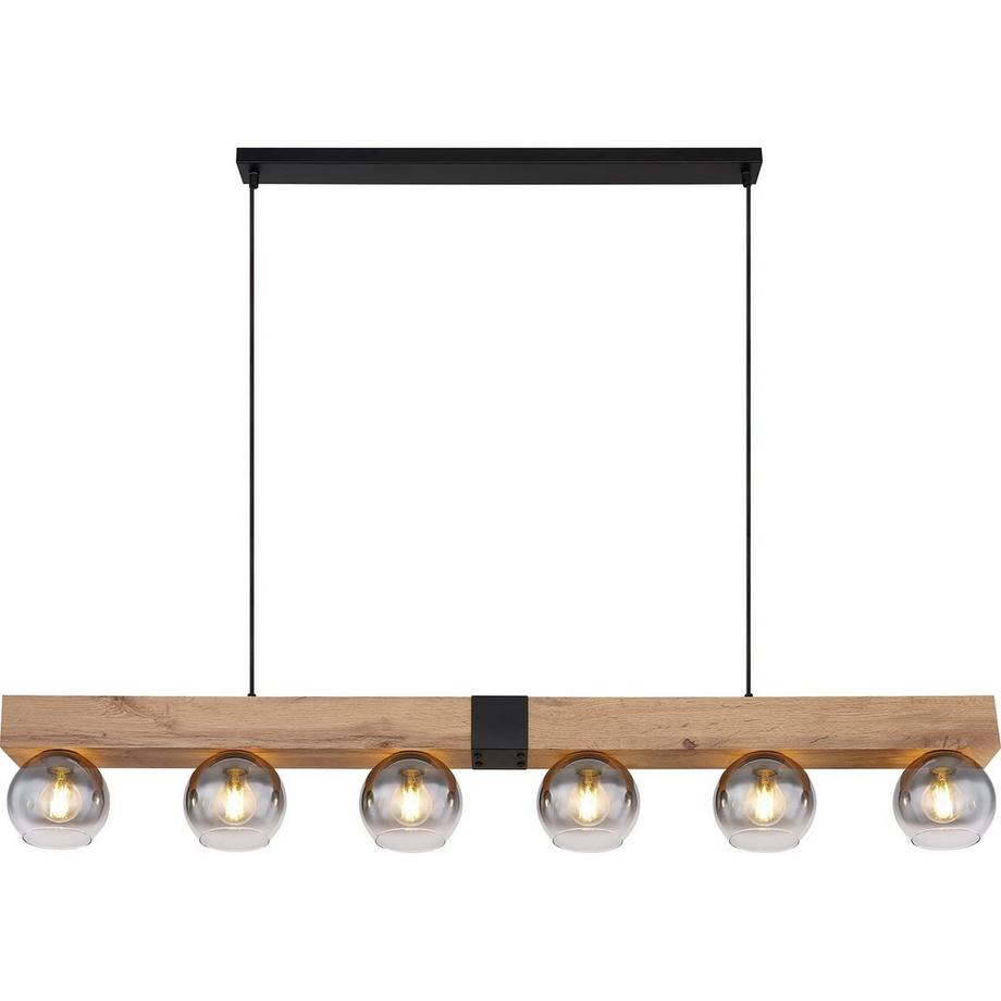 mutoni Lampe à suspension Moitas métal noir mat 6xE27  