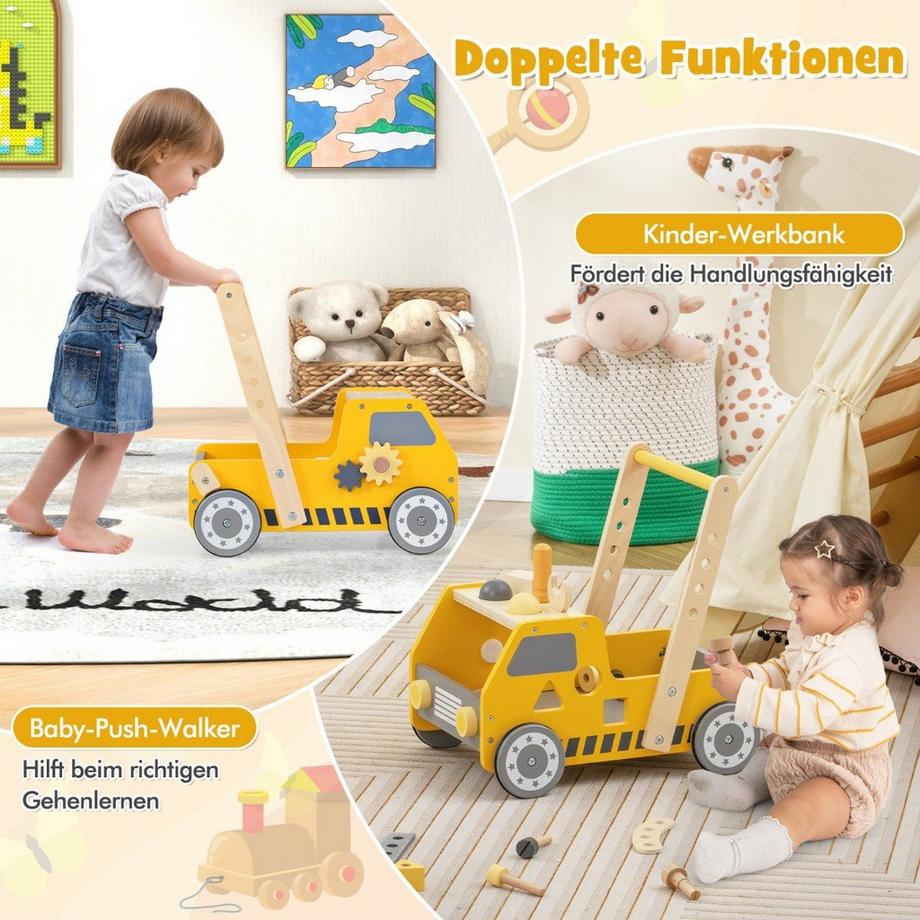 Northio  Trotteur en bois 2 en 1 avec centre multi-activités Trotteur Trotteur 