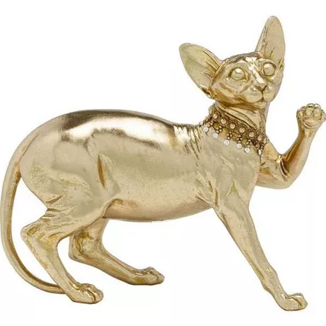 KARE Design Figura Deco Gatto in piedi Audrey oro  