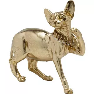 KARE Design Figura Deco Gatto in piedi Audrey oro  
