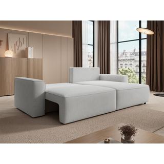 Vente-unique Ecksofa mit Schlaffunktion - Ecke rechts - Strukturstoff - Grau - VESATO  