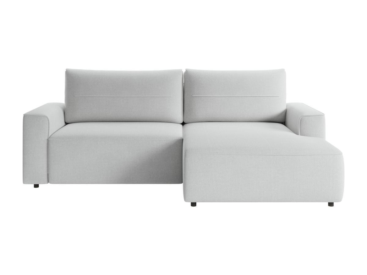 Vente-unique Ecksofa mit Schlaffunktion - Ecke rechts - Strukturstoff - Grau - VESATO  