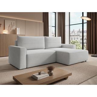 Vente-unique Ecksofa mit Schlaffunktion - Ecke rechts - Strukturstoff - Grau - VESATO  