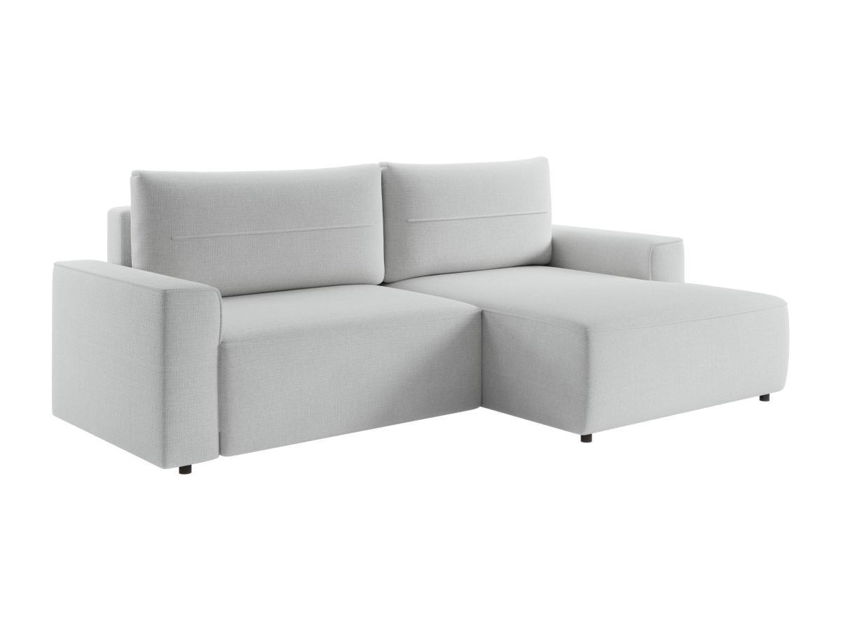 Vente-unique Ecksofa mit Schlaffunktion - Ecke rechts - Strukturstoff - Grau - VESATO  