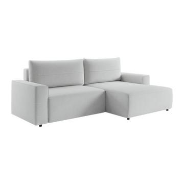 Ecksofa mit Schlaffunktion - Ecke rechts - Strukturstoff - Grau - VESATO