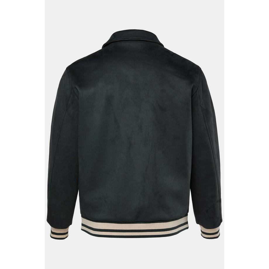 JP1880 Velours Blouson mit Brust-Stick und farbigen Bündchen  