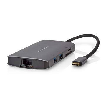 Adattatore USB multiporta | USB 3.2 Gen 1 | USB-C™ Maschio | Uscita HDMI™ / Micro SD / RJ45 Femmina / SD / USB-C™ Femmina / 3x USB-A Femmina | 5 Gbps | 0,20 m | Rotondo | Placcato oro | PVC | Antracite | Scatola