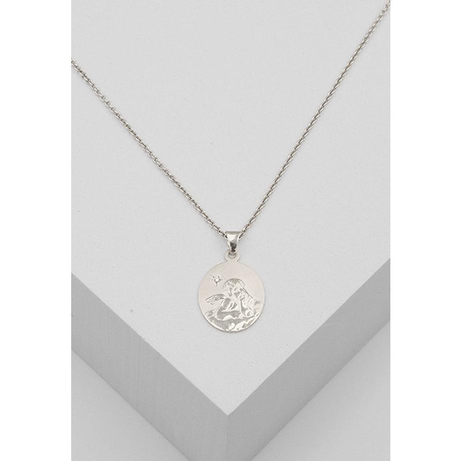 MUAU Schmuck  Engel Anhänger Weissgold 750 Diamant 0.005ct. 21x13mm 