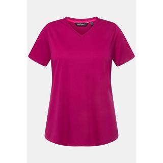 Ulla Popken  T-shirt technique, antibactérien, col en V et manches courtes 