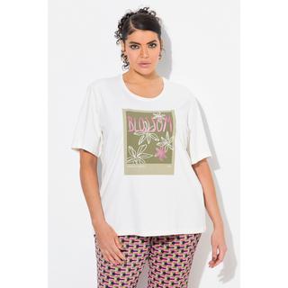 Ulla Popken  T-shirt à fleurs, col rond et manches courtes 