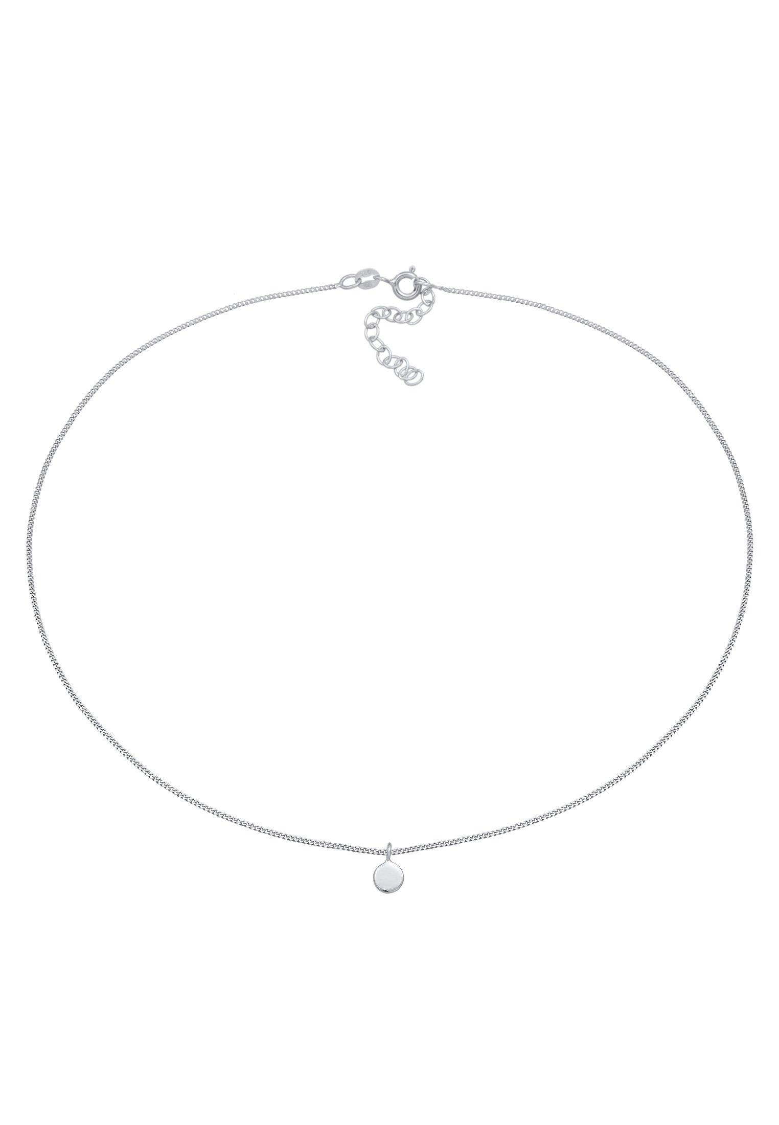 Elli  Halskette Choker Kreis Plättchen Basic Coin 