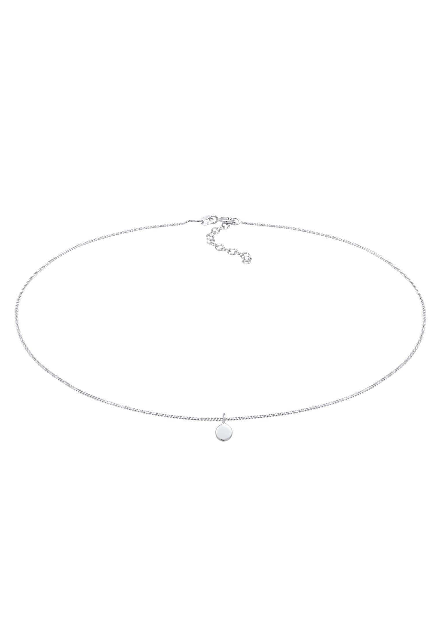 Elli  Halskette Choker Kreis Plättchen Basic Coin 