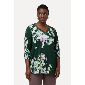 Shirt, Pima Cotton, A-Linie, V-Ausschnitt, 3/4-Arm