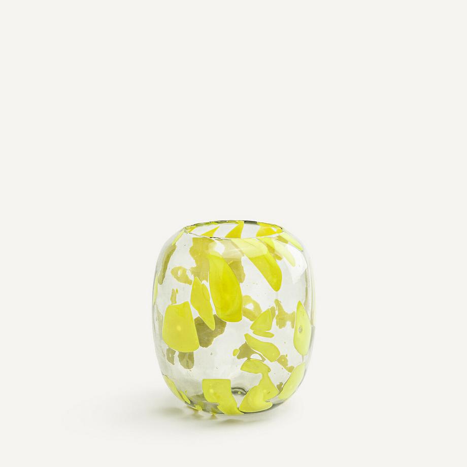 Vase en verre soufflé à la bouche H23 cm