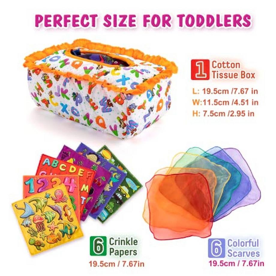 Activity-board  Babyspielzeug 6 Monate Spielzeug Baby Tissue Box Spielzeug Sensory Toy Contrast Baby Toy 