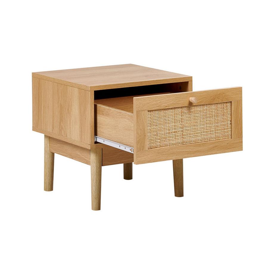 Beliani Table de nuit à 1 tiroir en Panneau de particules de bois Boho NIVO  