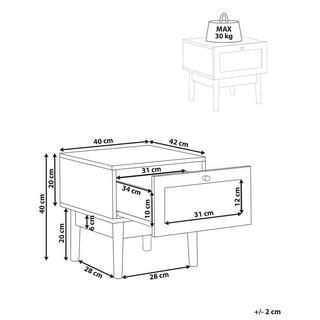 Beliani Nachttisch mit 1 Schublade aus Faserplatte Boho NIVO  