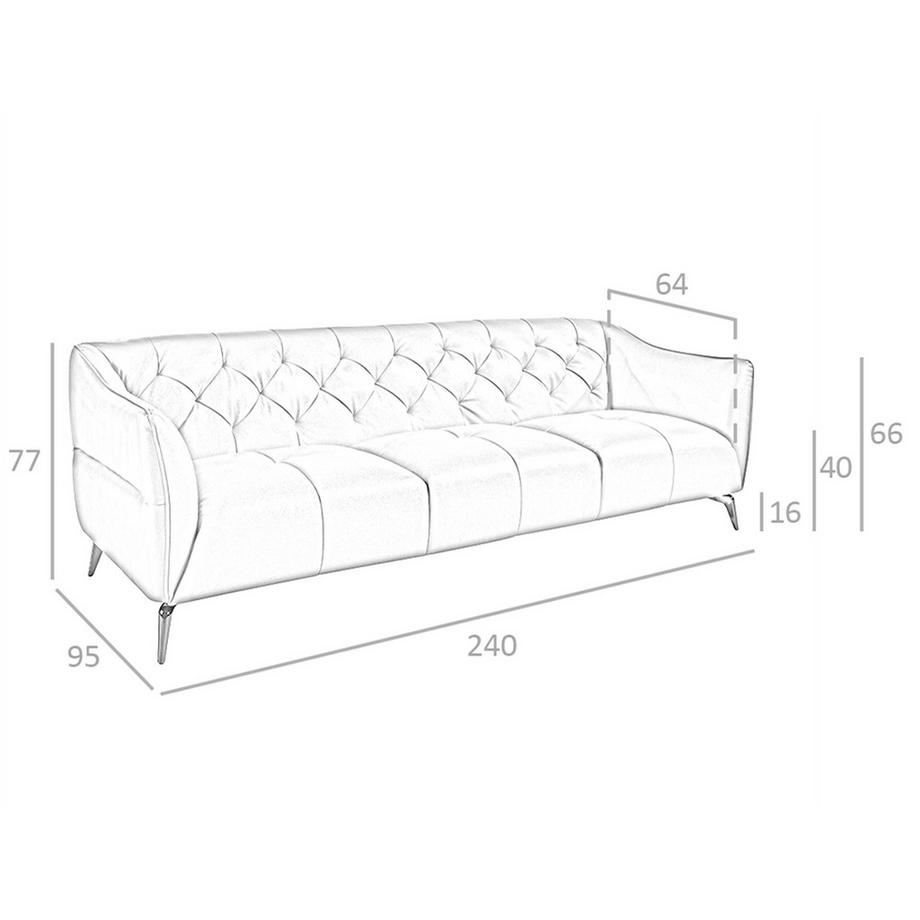 ANGEL CERDA Divano Chester a 3 posti in pelle marrone  