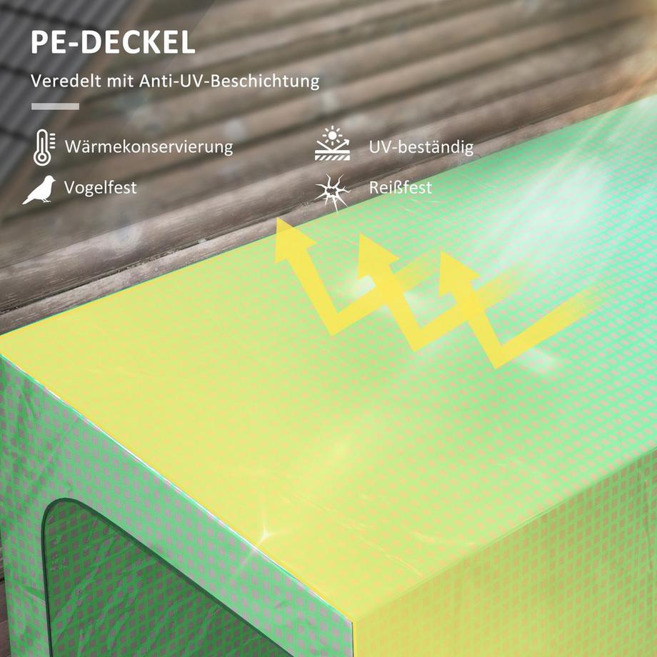 Northio  Foliengewächshaus, Gewächshaus, Treibhaus mit zwei Türen, Winddichtes Tomatenhaus mit Seitenfenster, UV-Schutz für Garten, PE, Grün 