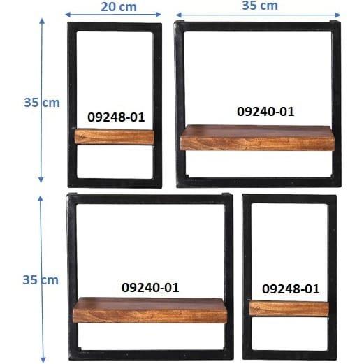 mutoni Wandregal Havanna natur 60x25x75 (4-tlg)  