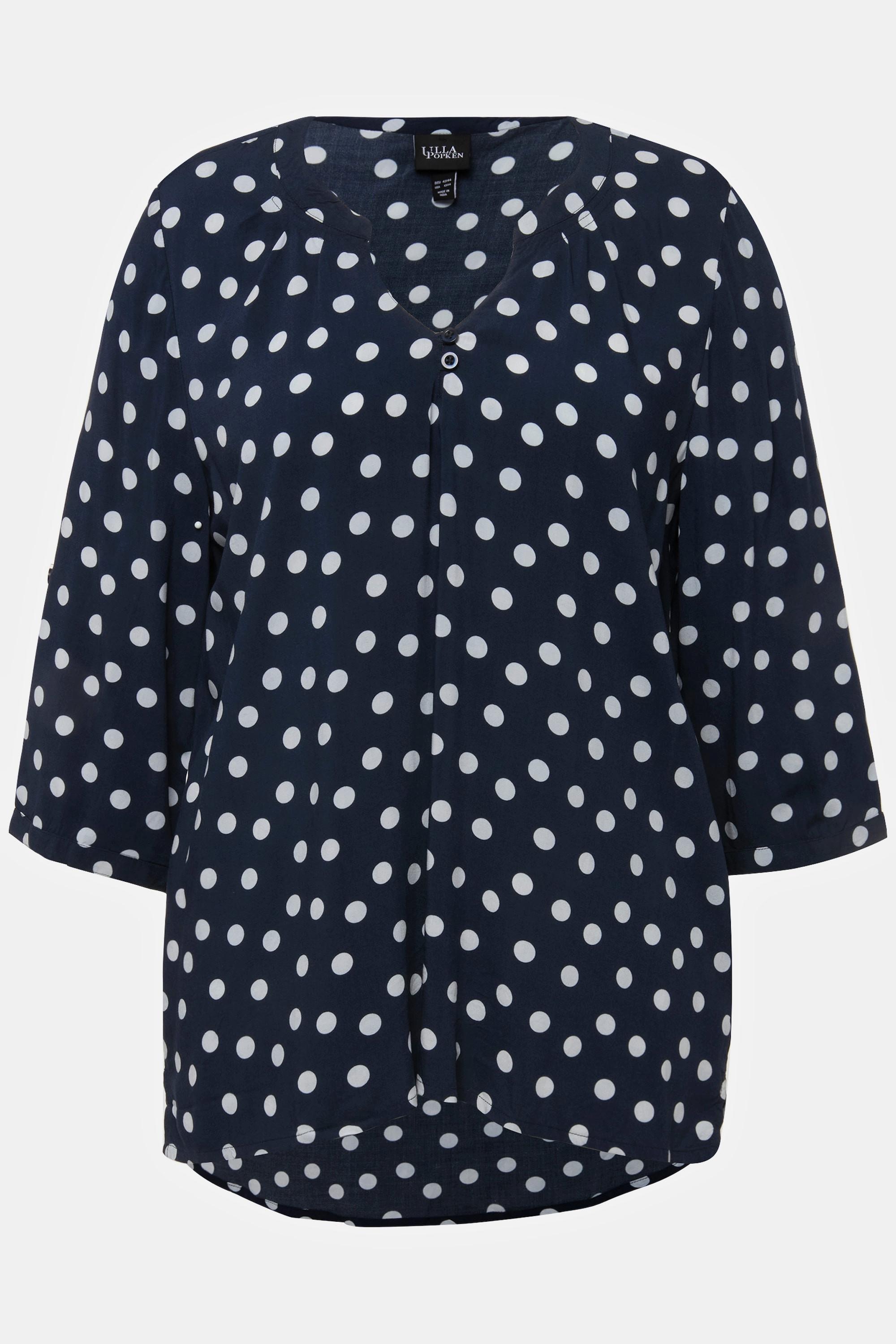 Ulla Popken Tunika Tunika-Ausschnitt 3/4-Arm  