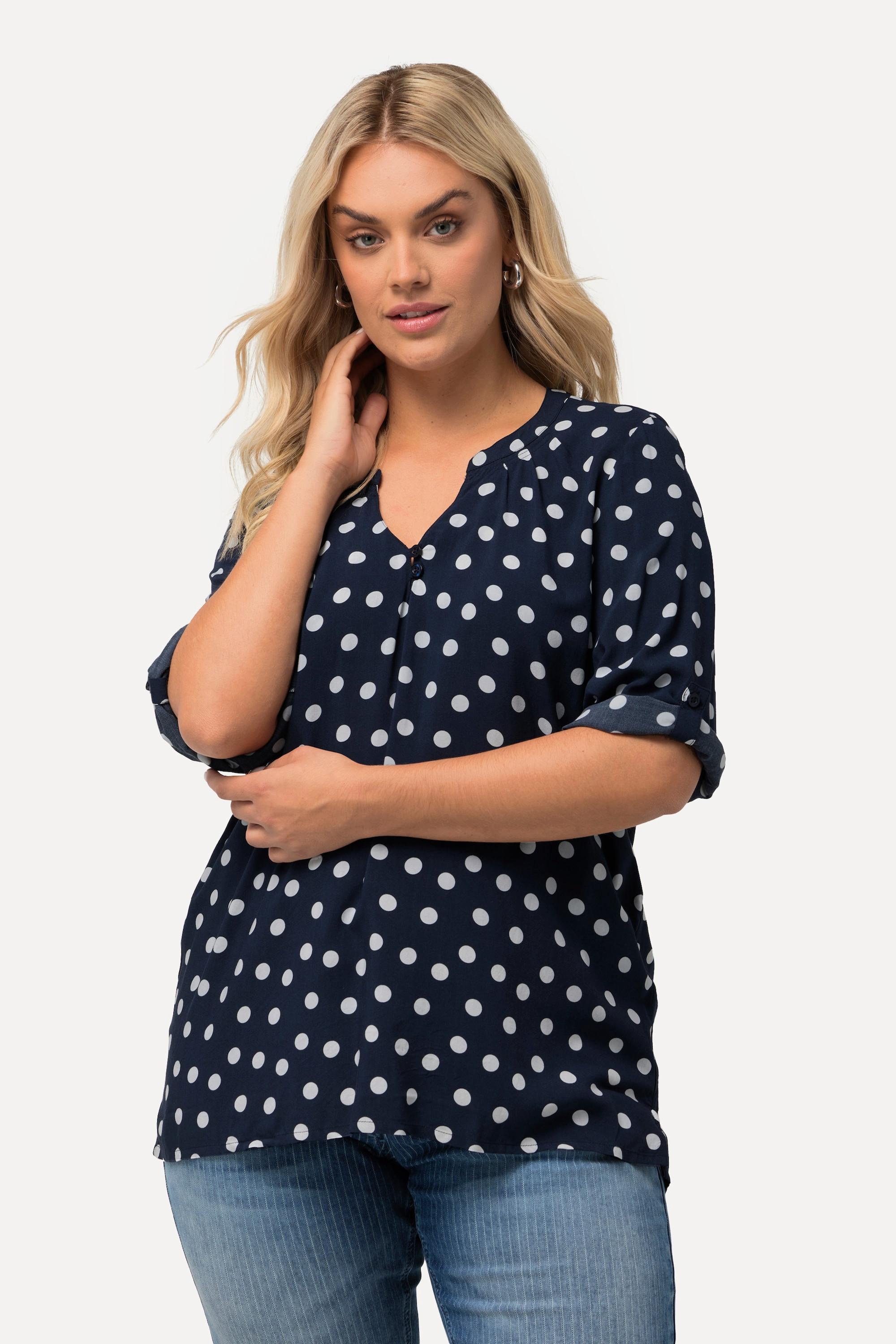 Ulla Popken Tunika Tunika-Ausschnitt 3/4-Arm  