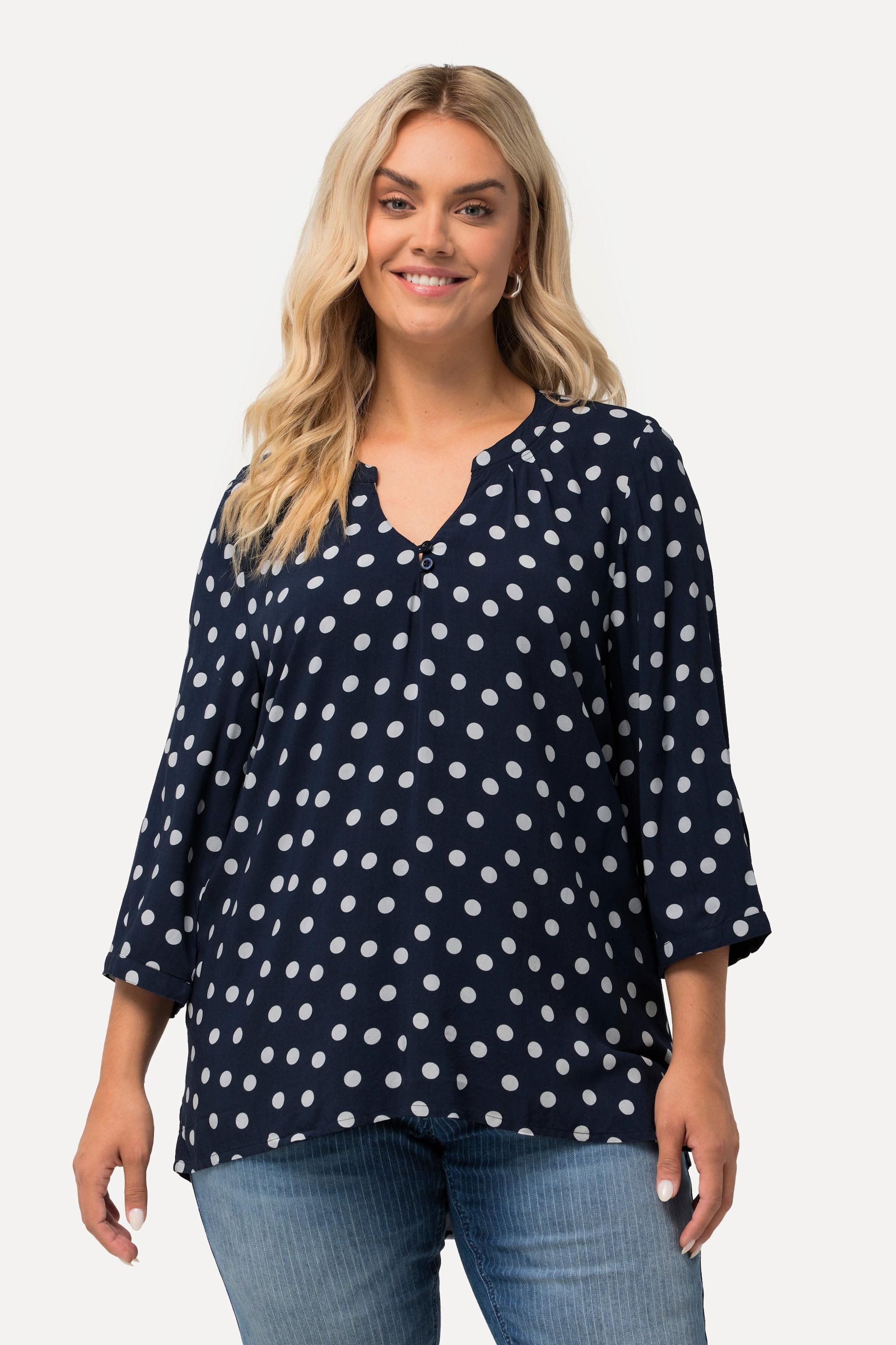 Ulla Popken Tunika Tunika-Ausschnitt 3/4-Arm  