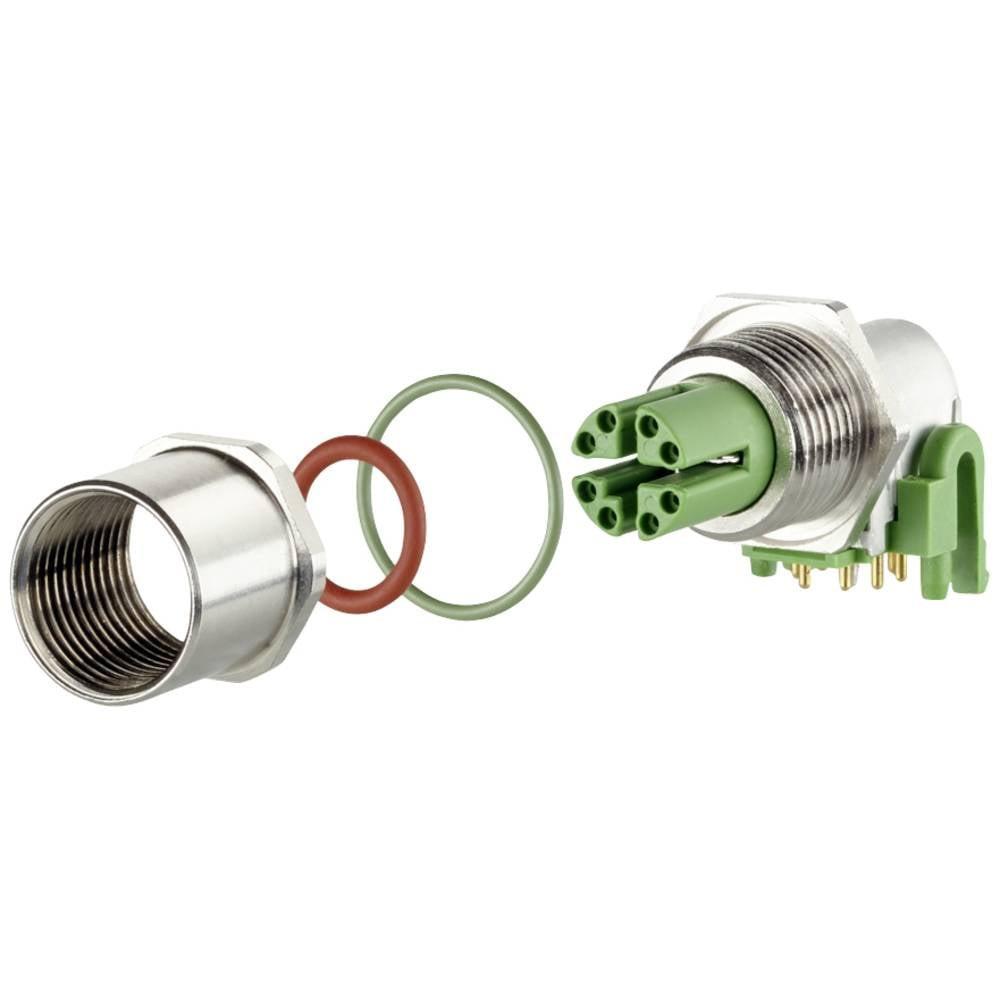 METZ CONNECT  Leiterplattenbuchse M12, X-kodiert, 8-polig, IP67, 90° gewinkelt, max. 4 mm Wandstärke, 