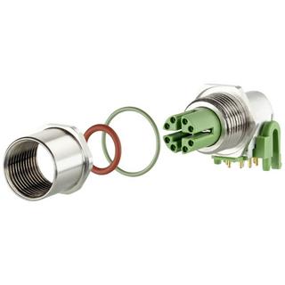 METZ CONNECT  Leiterplattenbuchse M12, X-kodiert, 8-polig, IP67, 90° gewinkelt, max. 4 mm Wandstärke, 