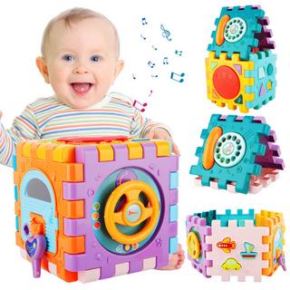 Activity-board  Motorische Fähigkeiten Würfel, 6 in 1 Aktivität Würfel Spielzeug, Baby-Spielzeug ab 1 Jahr, Baby Motorik Spielzeug 