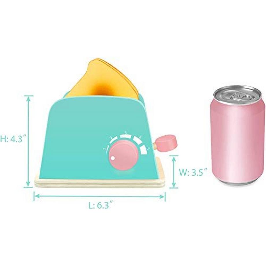 Activity-board  Kinderküche B und Butter Toaster Set (10 Stück) - Holzspielzeug und Küchenzubehör - Upgrade 