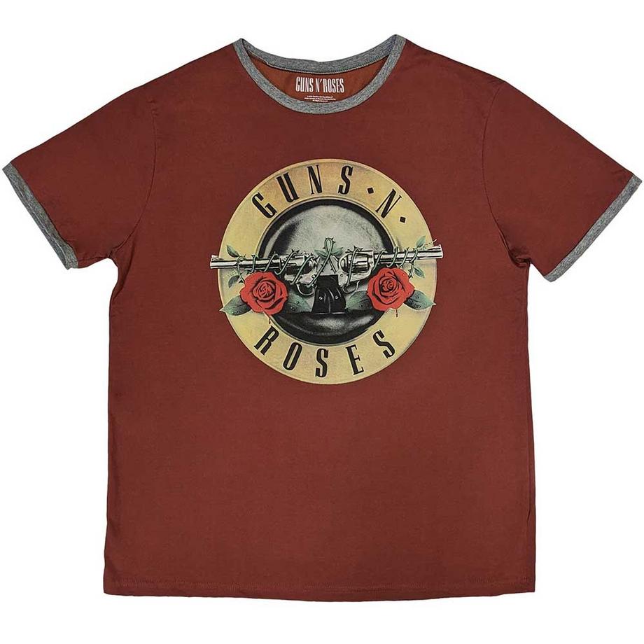 T-shirt Femme Guns N' Roses - Logo Classique - Blanc - Coupe Ample - Marque Bitcruncher