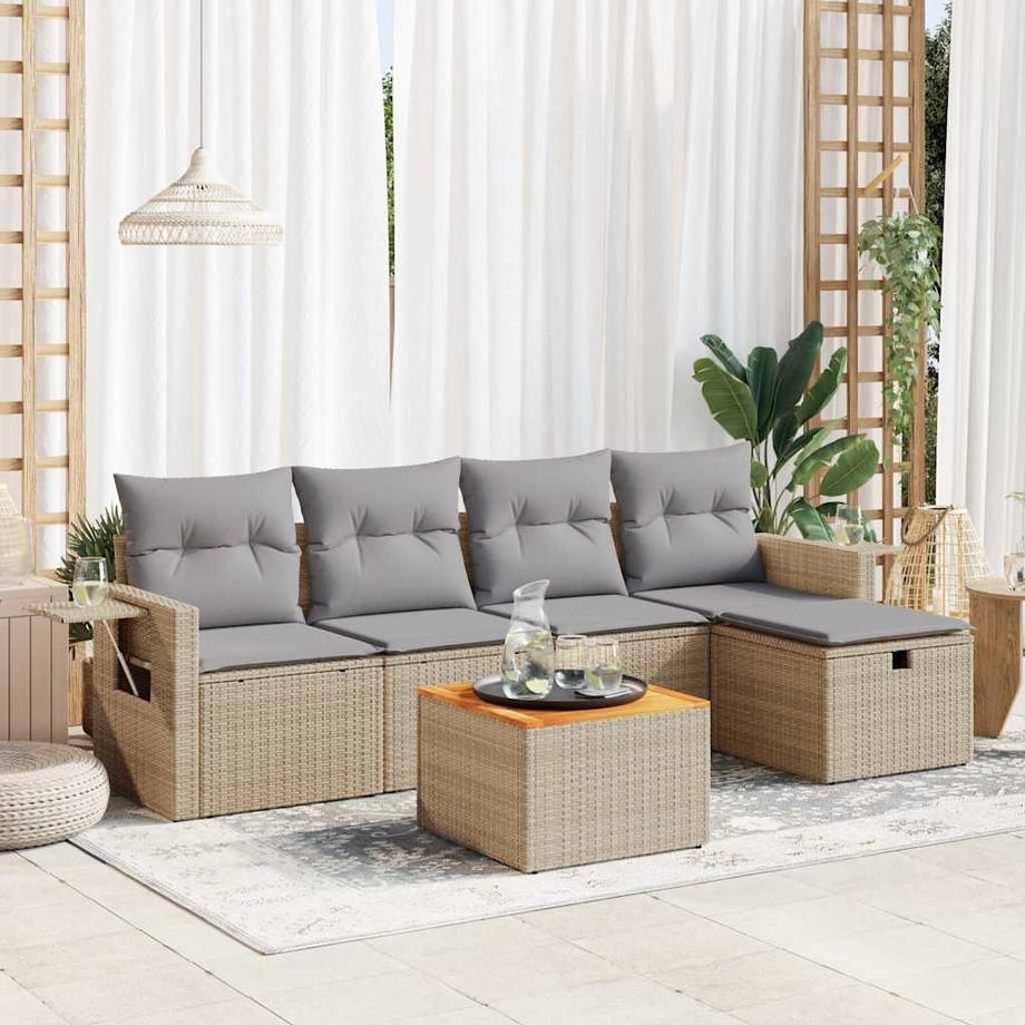 VidaXL set di divani da giardino Polirattan  