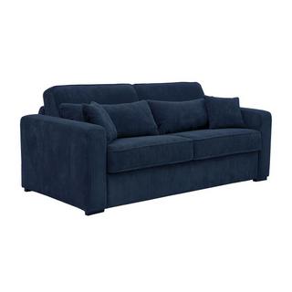 Vente-unique Schlafsofa mit Matratze 4-Sitzer - Liegefläche 160 cm - Matratze 18 cm - Cord - Blau - MONDOVI  