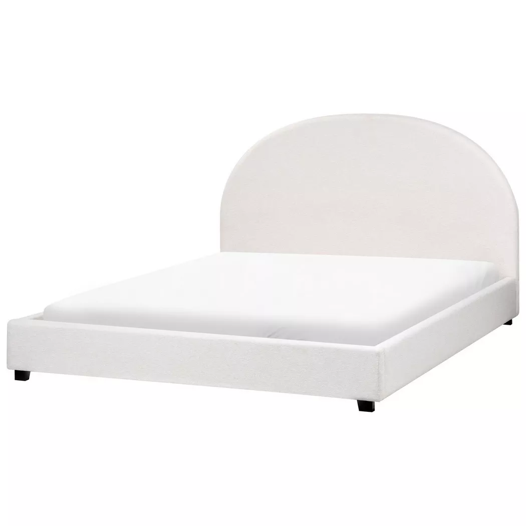 Beliani - Wasserbett aus Stoff  VAUCLUSE, Schneeweiss