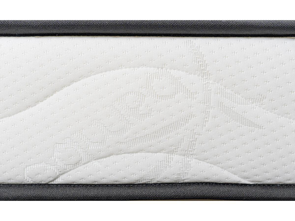 Vente-unique Set 90 x 190 cm Rete contenitore Bianco + Materasso schiuma e rivestimento bambù sp. 15 cm - KANANI di NATUREA  