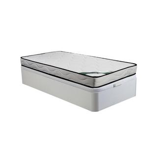 Vente-unique Set 90 x 190 cm Rete contenitore Bianco + Materasso schiuma e rivestimento bambù sp. 15 cm - KANANI di NATUREA  