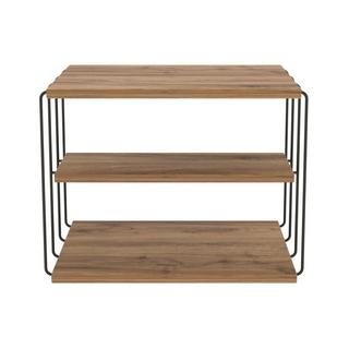 Vente-unique Table d'appoint avec 1 étagère - Naturel clair et Noir - BRILENA  